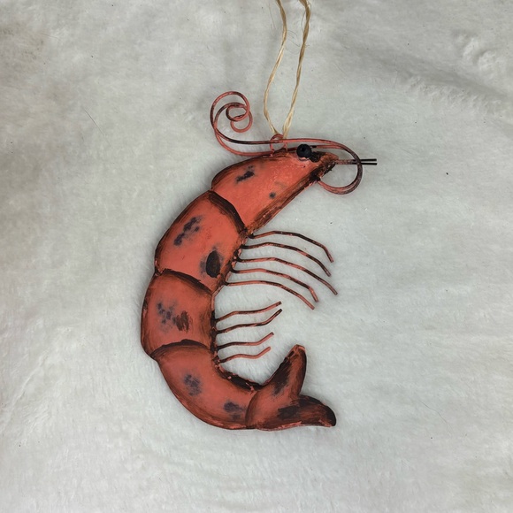 Metal Shrimp Ornament Coastal Christmas Tree Decor - Picture 6 of 6